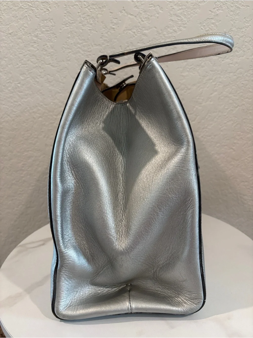 Fendi 3Jours Nude Silver Tote Leather Hand Bag